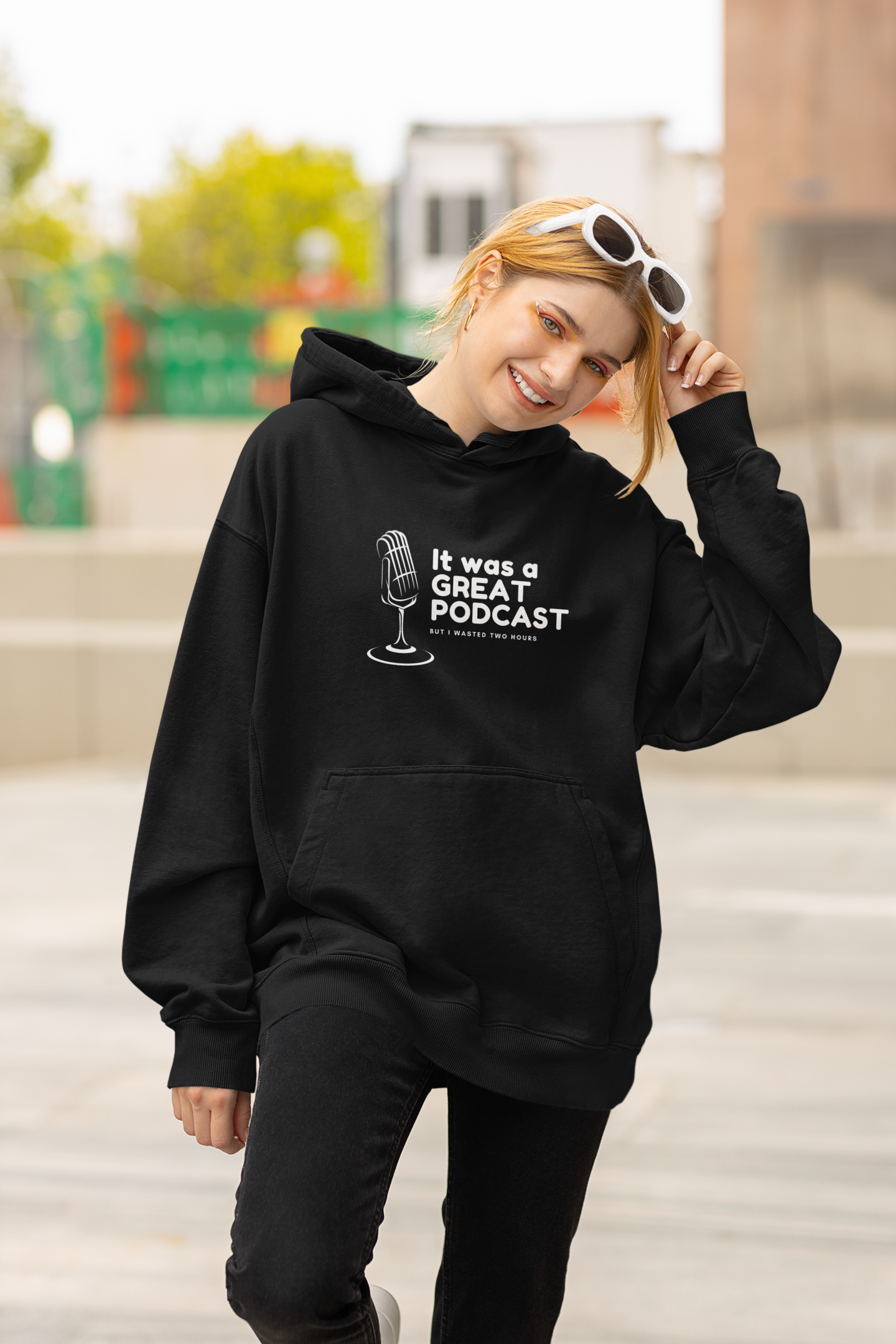 It was a Great Podcast Unisex Oversized Hoodie