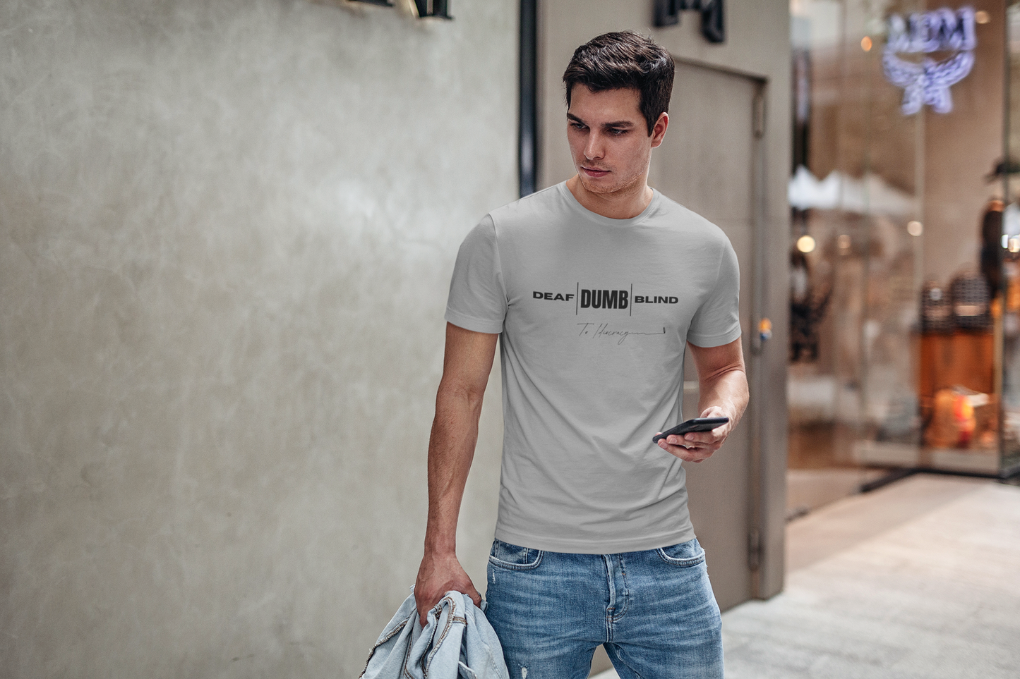 Deaf Dumb Blind To Idiocracy Classic Crew T-Shirt