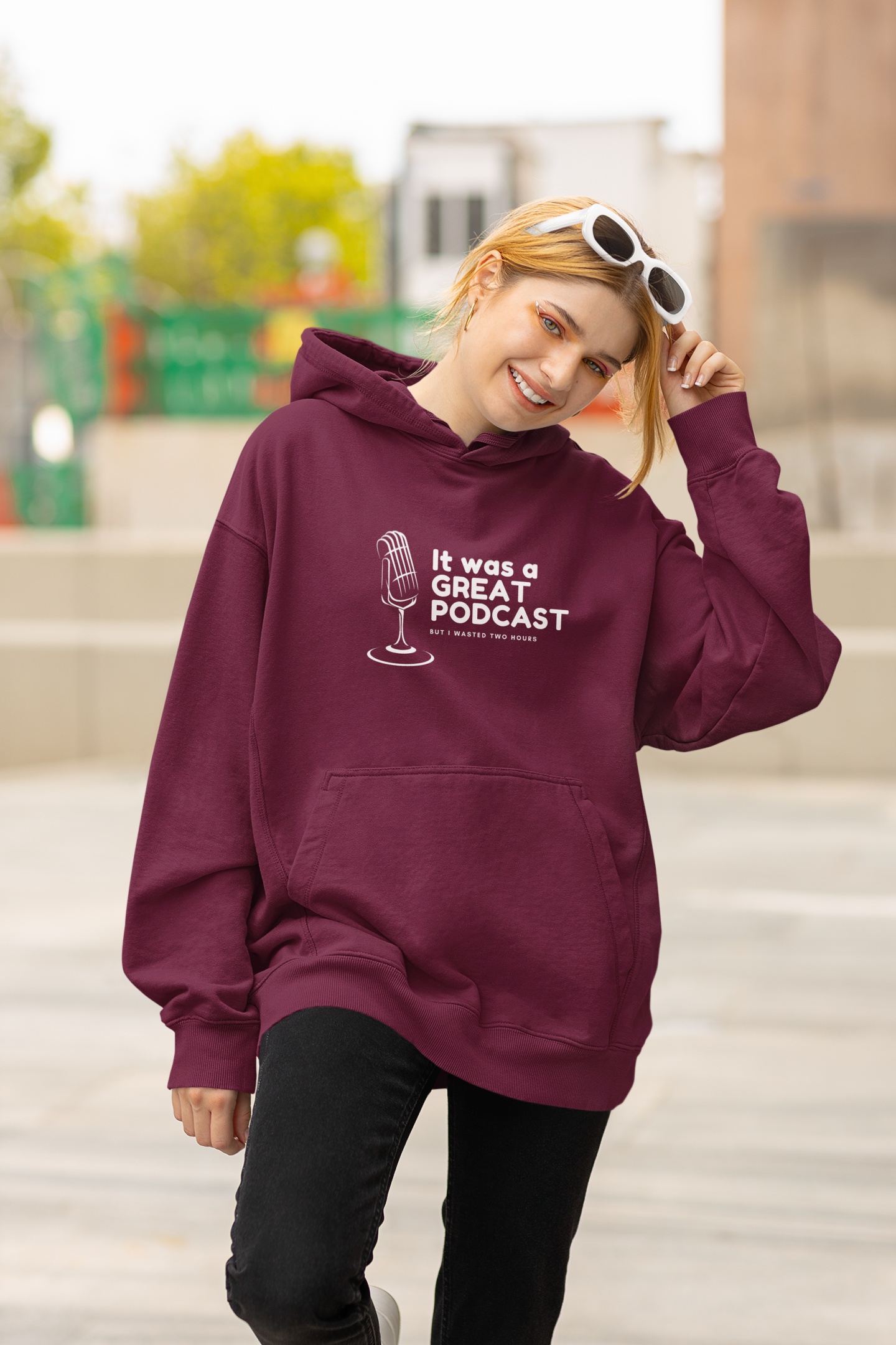 It was a Great Podcast Unisex Oversized Hoodie