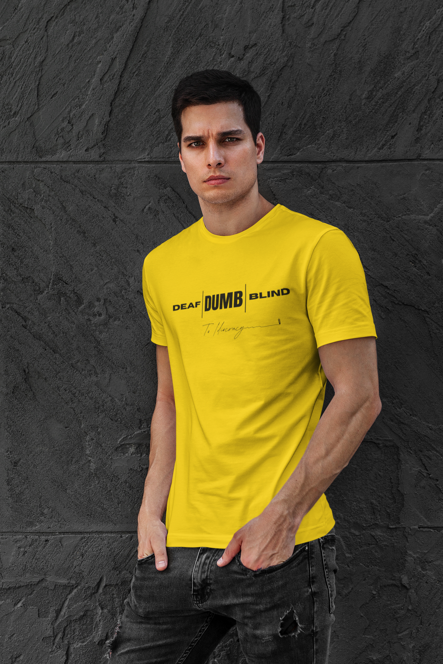 Deaf Dumb Blind To Idiocracy Classic Crew T-Shirt