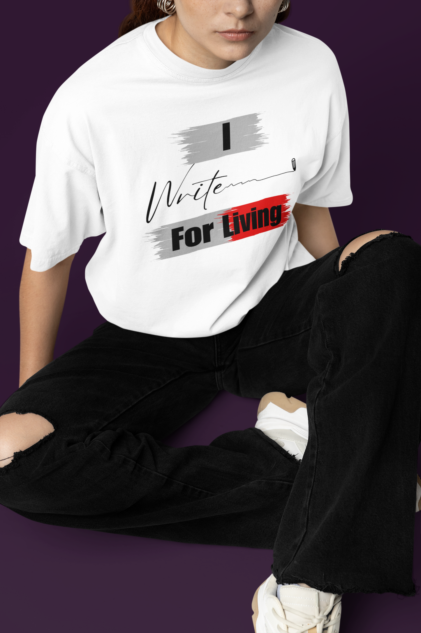 I Write for Living Oversized Classic T-Shirt