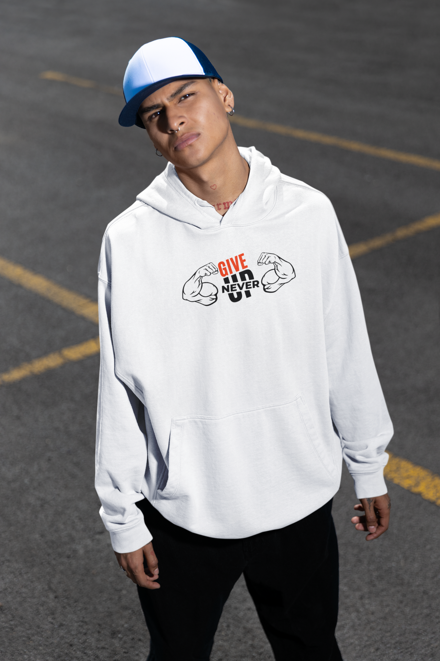 Never Give Up Unisex Oversized Hoodie