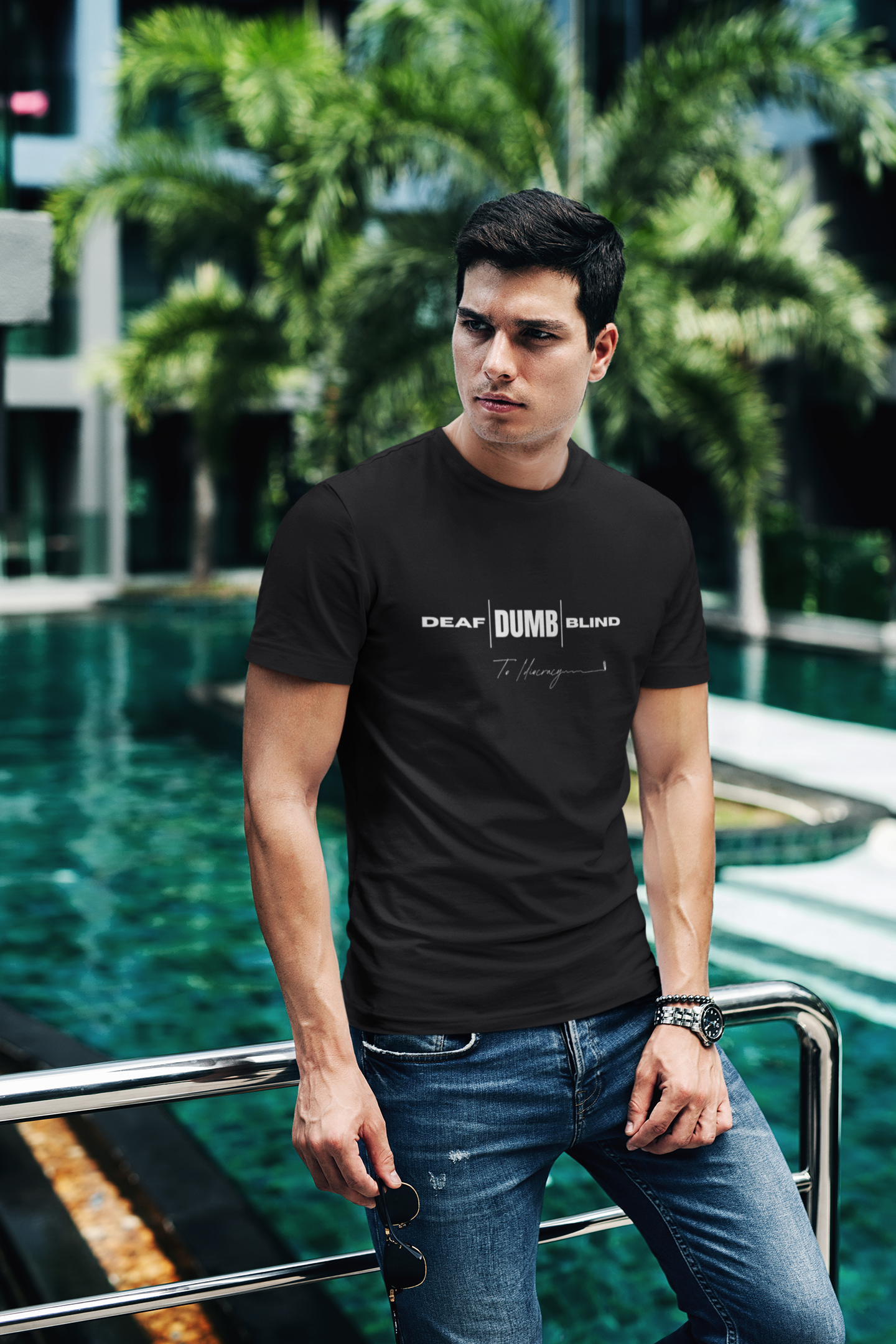 Deaf Dumb Blind To Idiocracy Classic Crew T-Shirt