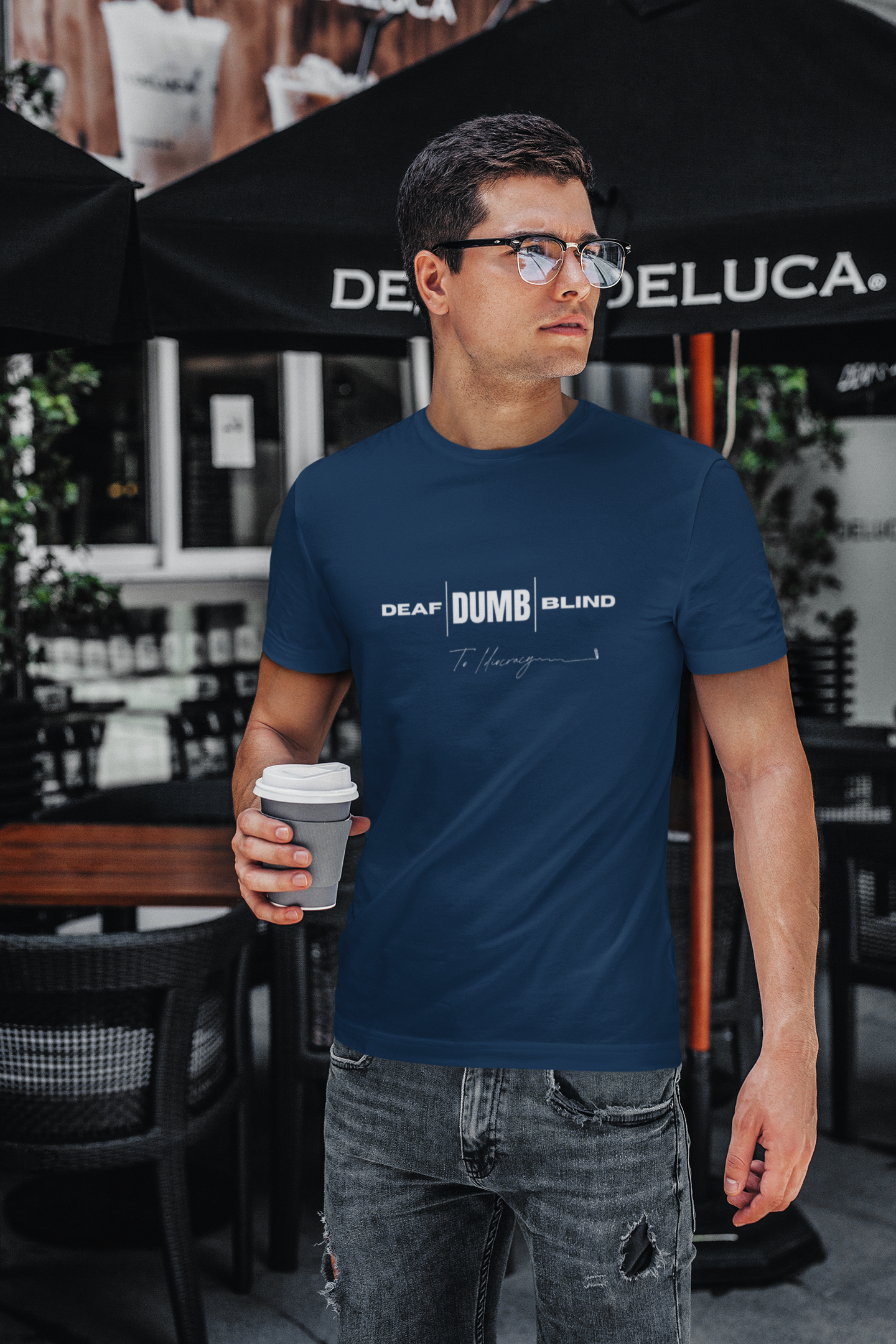 Deaf Dumb Blind To Idiocracy Classic Crew T-Shirt
