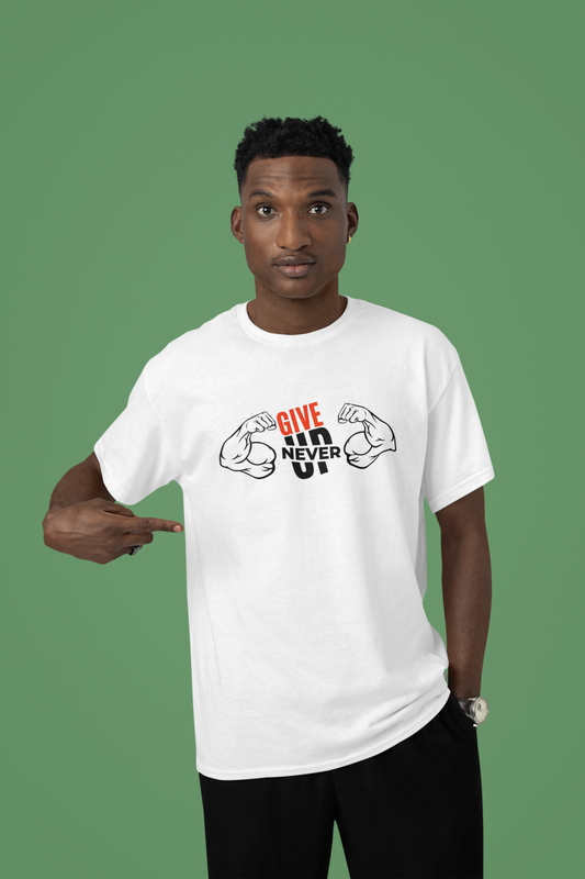 Never Give Up Unisex Oversized Classic T-Shirt